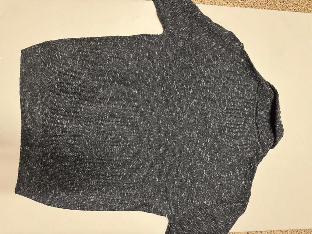 Men's Black Cable Knit Sweater with Shawl Collar