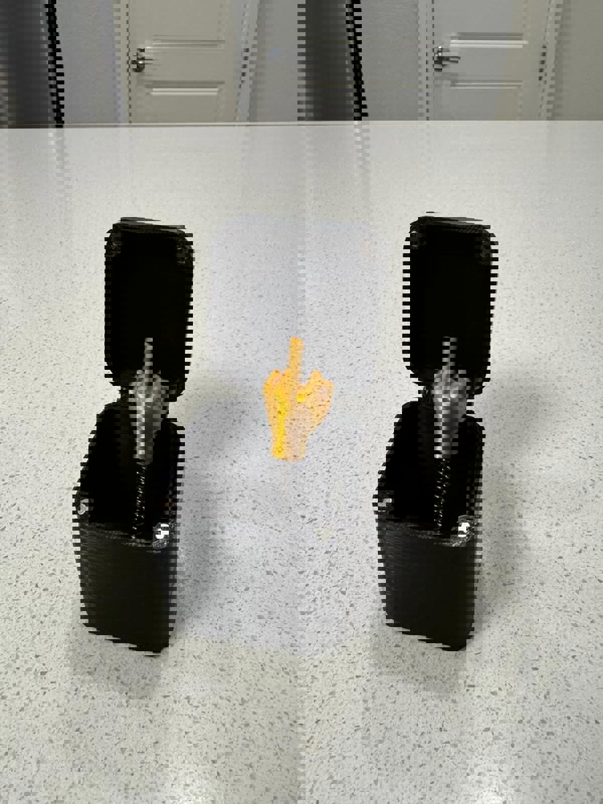 Black Novelty Gift Box with Middle Finger Pop-Up and 'Just for You' Lid