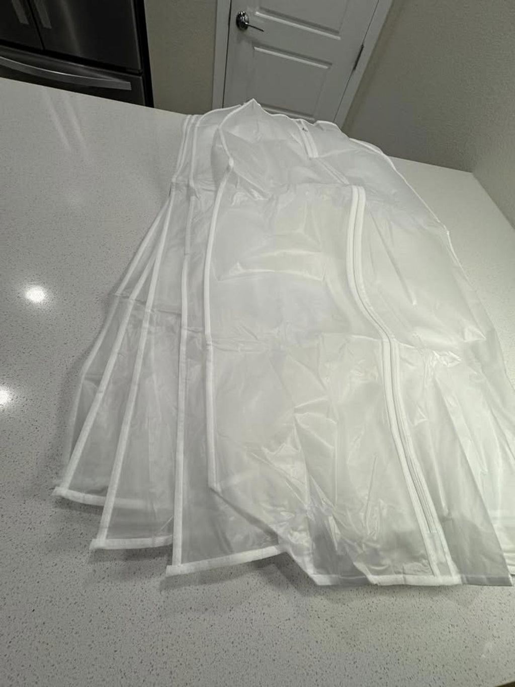 Set of 5 White Garment Bags with Zipper