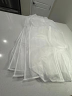 Set of 5 White Garment Bags with Zipper