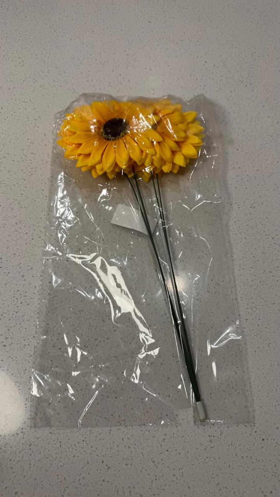 Artificial Sunflower Stems - Set of 5
