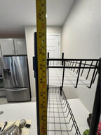3-Tier Black Metal Wire Storage Cart with Wheels