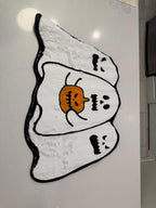 Halloween Ghost Plush Blanket with Pumpkin Design