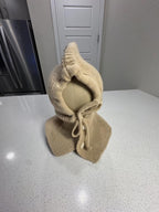Handmade Beige Knit Hooded Scarf