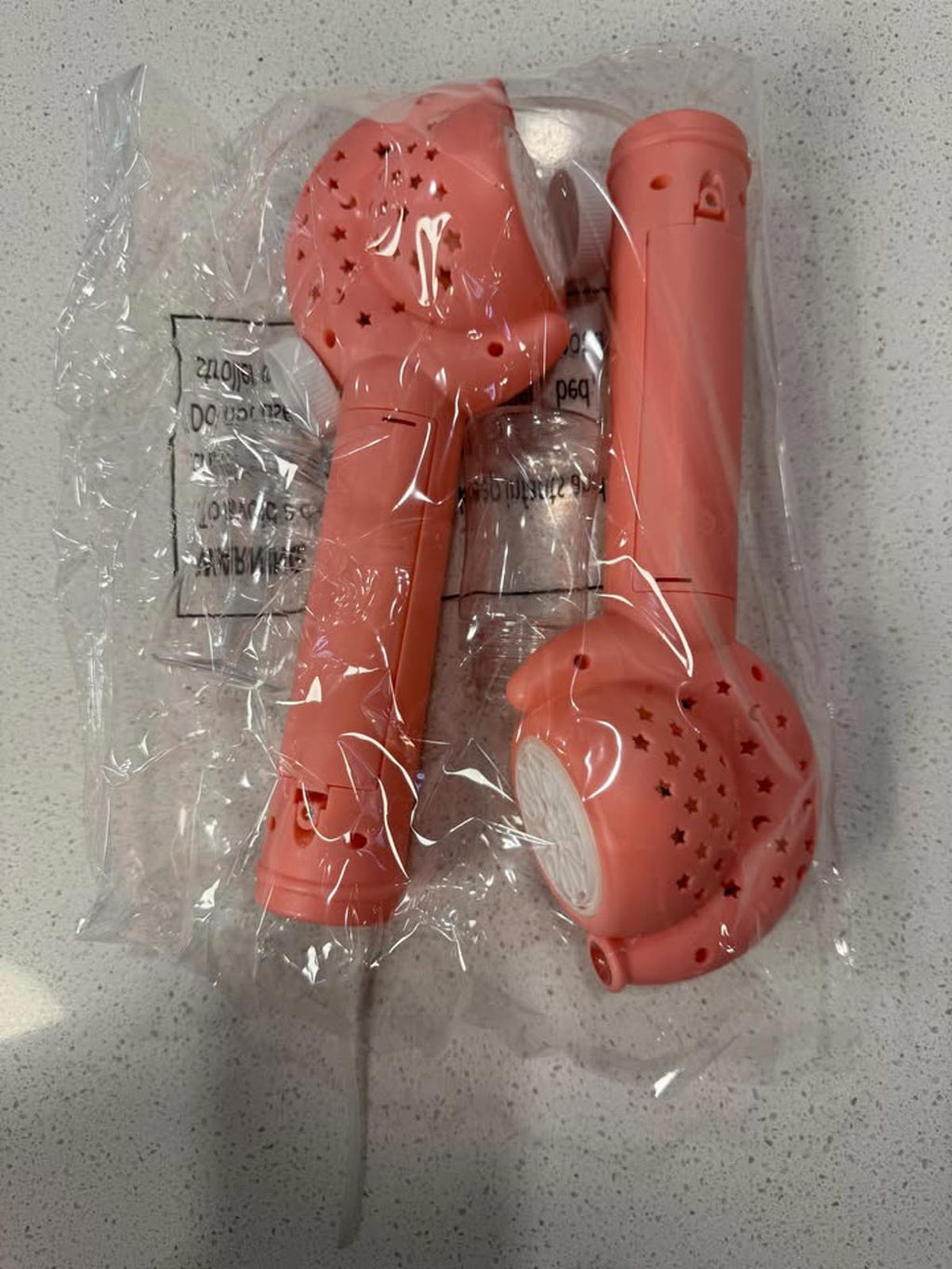 Pink Handheld Bubble Blower Toy with Star Design