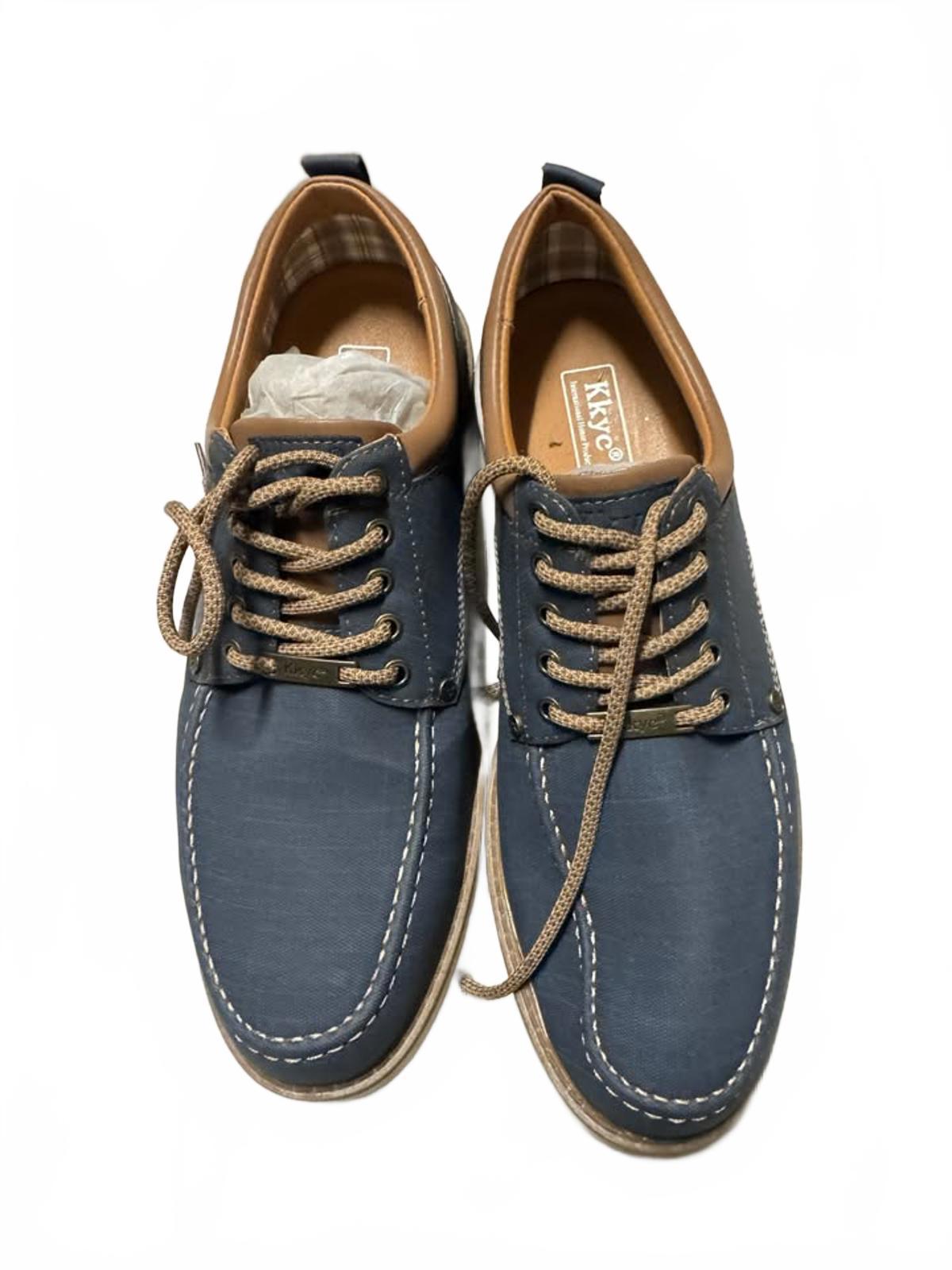 Kkyc Men's Casual Blue Lace-Up Shoes