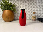 Red Neoprene Bottle Cooler Sleeve with Zipper pack of 4