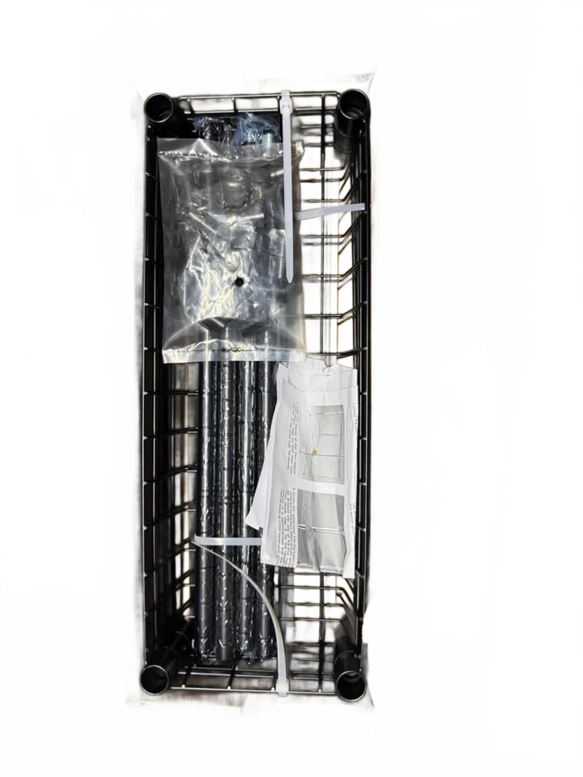 3-Tier Black Metal Wire Storage Cart with Wheels