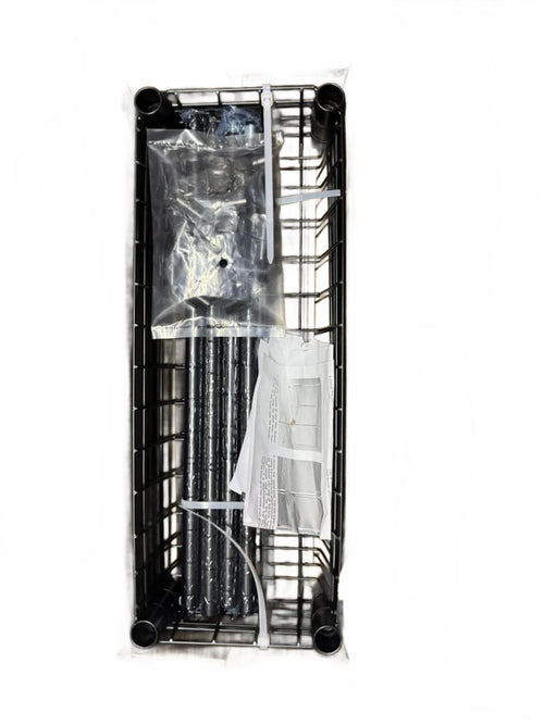 3-Tier Black Metal Wire Storage Cart with Wheels