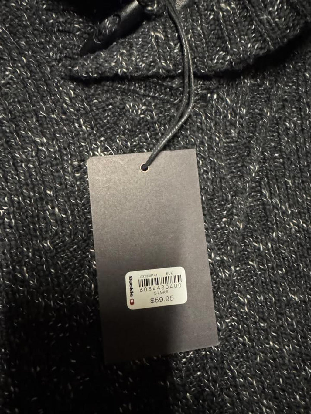 Men's Black Cable Knit Sweater with Shawl Collar