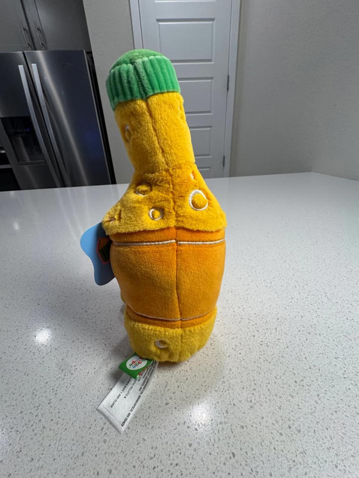 Plush Toy Bottle Character with Green Cap