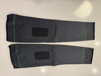 Gray and Black Knee/Elbow Support Sleeves with Green Stitching - Size XL
