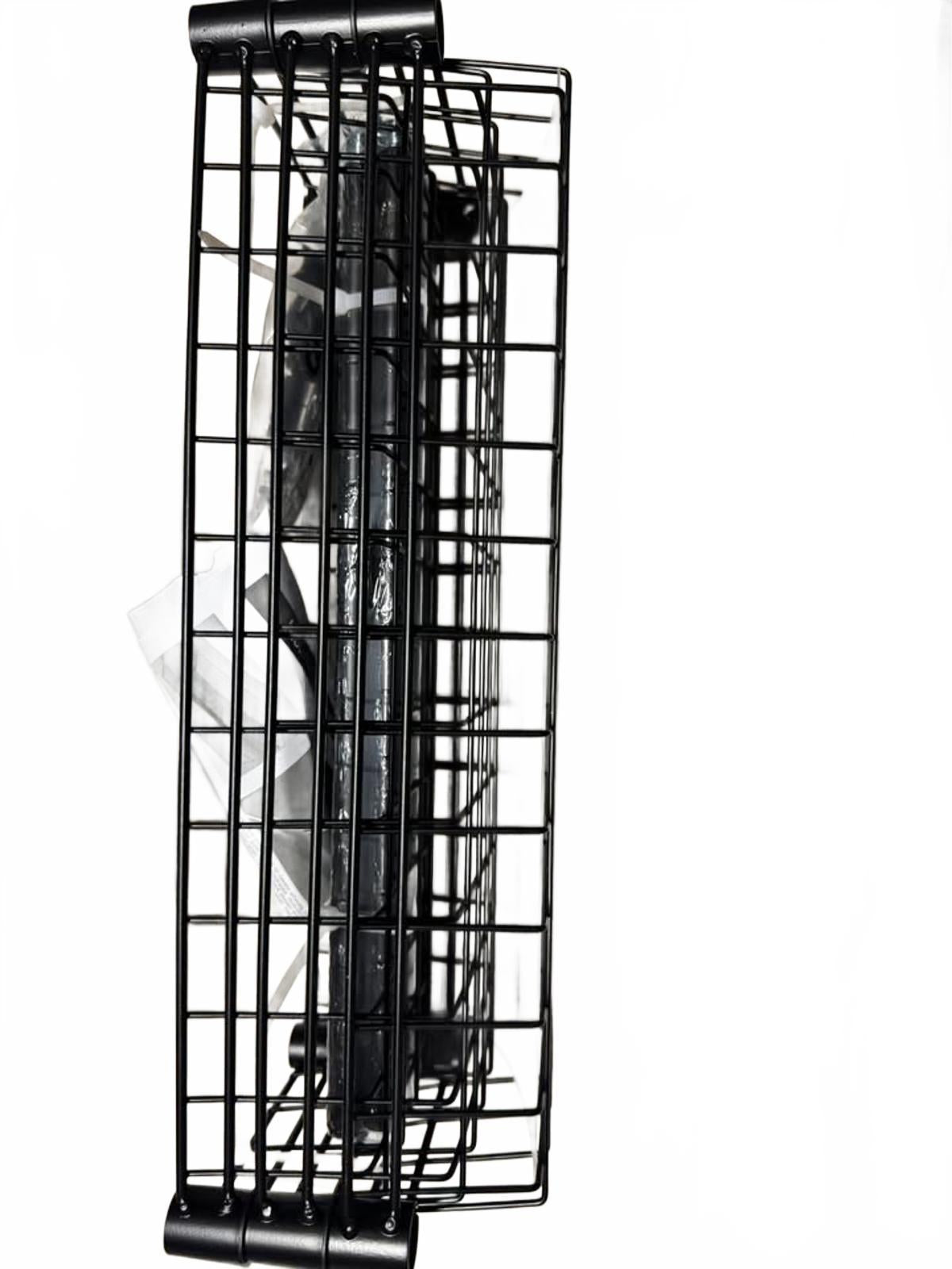 3-Tier Black Metal Wire Storage Cart with Wheels