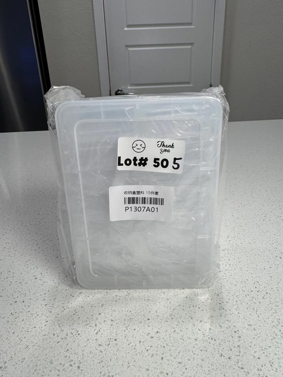 Set of Clear Plastic Storage Containers with Lids