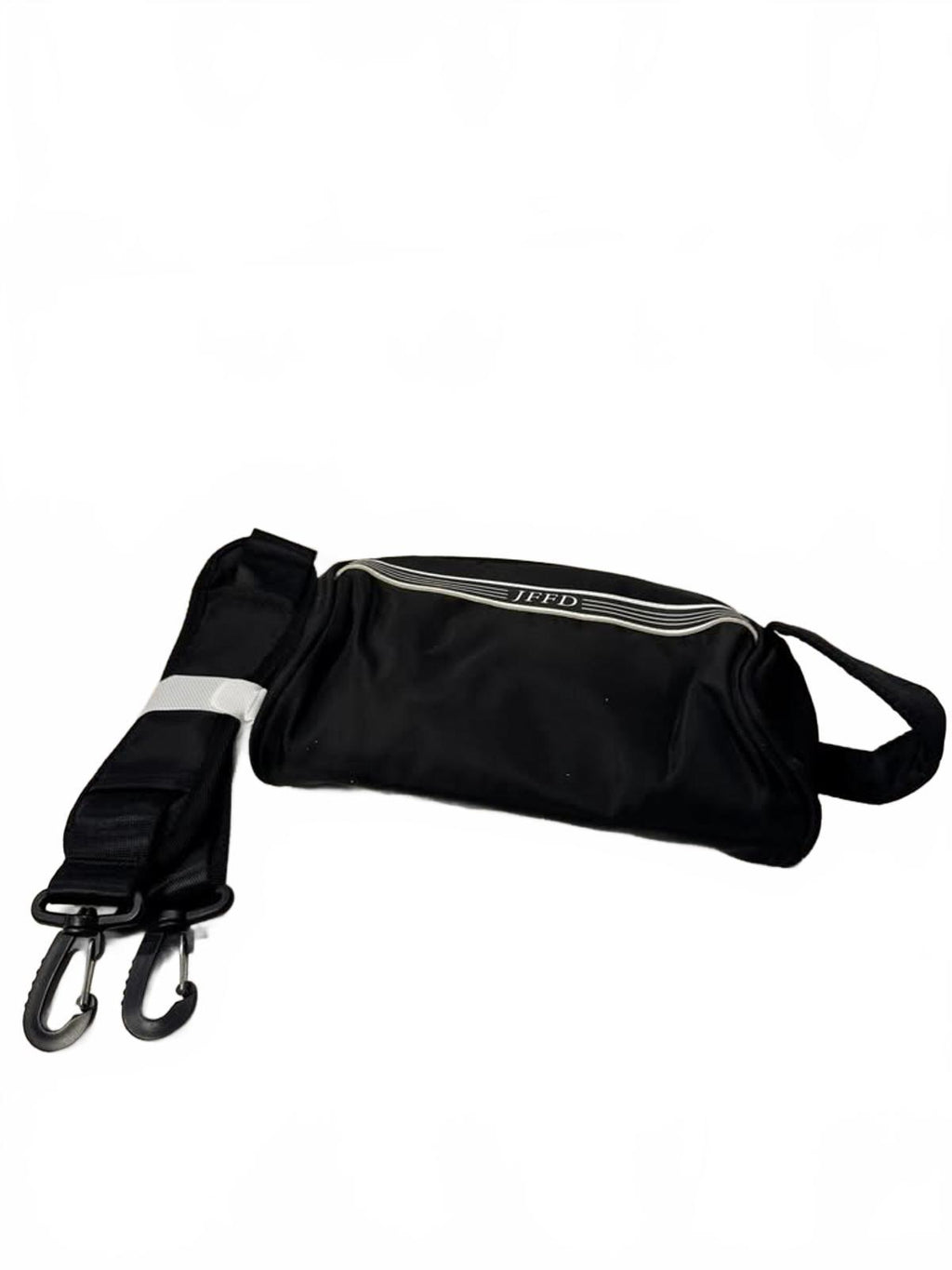 JFFD Black Nylon Duffel Bag with Adjustable Strap