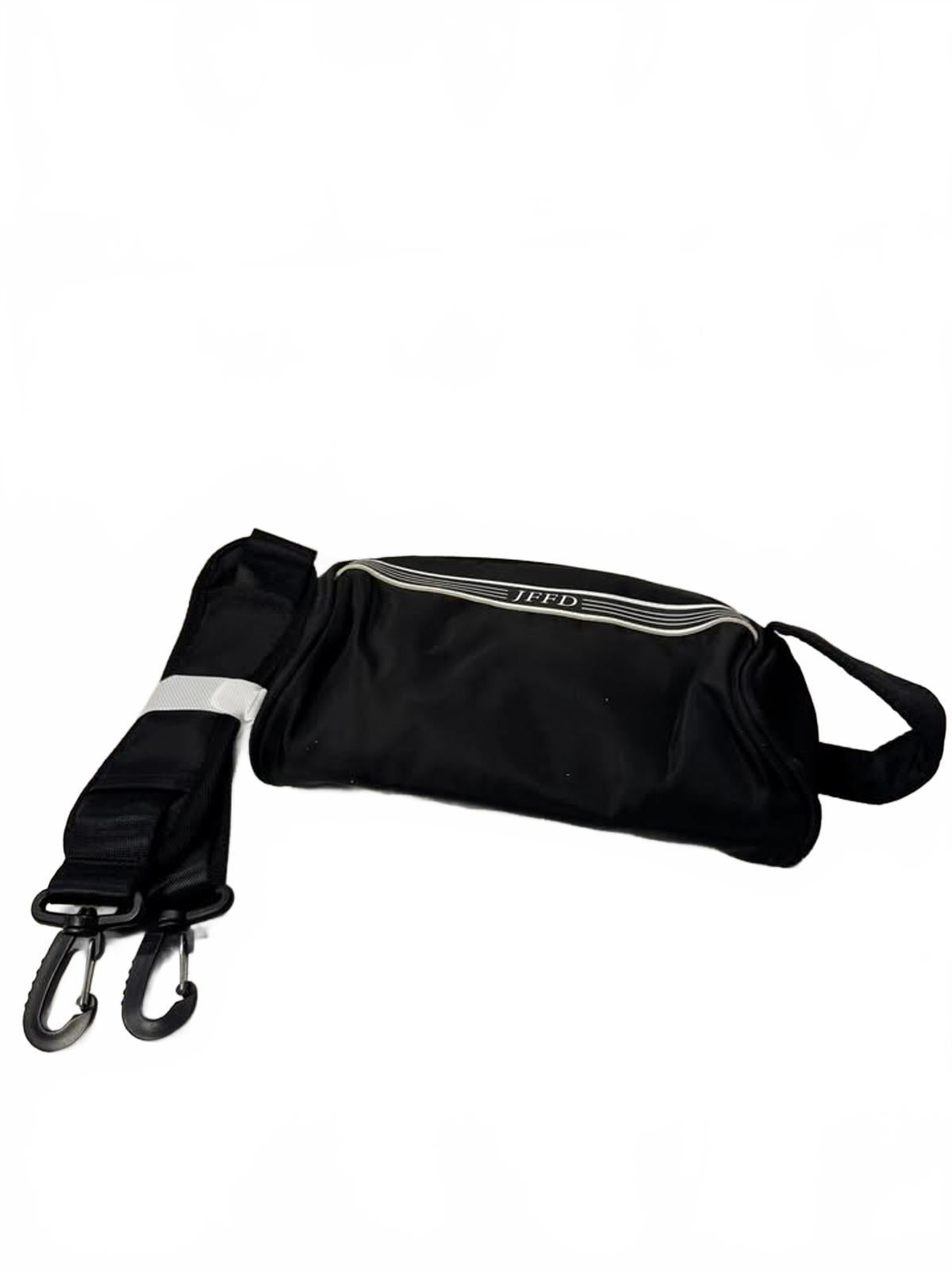 JFFD Black Nylon Duffel Bag with Adjustable Strap