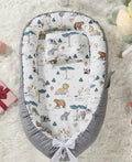 Baby Lounger with Animal Print and Carrying Case