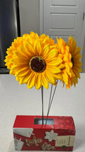 Artificial Sunflower Stems - Set of 3