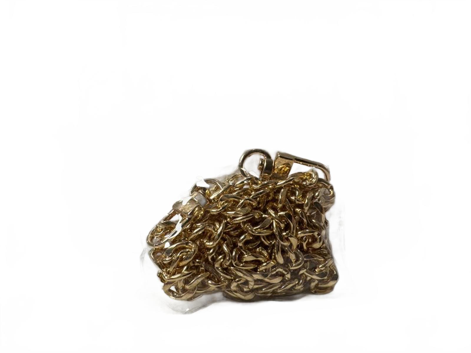 Miniature Pink Leather Handbag with Gold Chain Strap