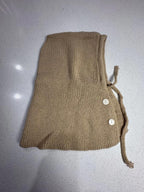 Handmade Beige Knit Hooded Scarf