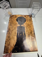 Vintage Style Wall Hanging Scroll with Silhouette Art