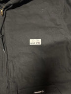Men's Black Quilted Hooded Jacket