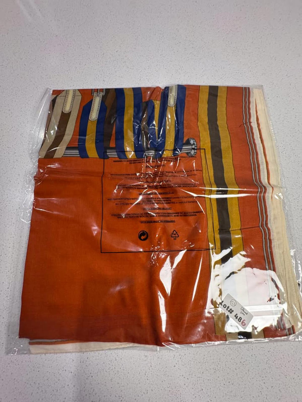 SYA SCARF Orange and Multi-Color Patterned Scarf