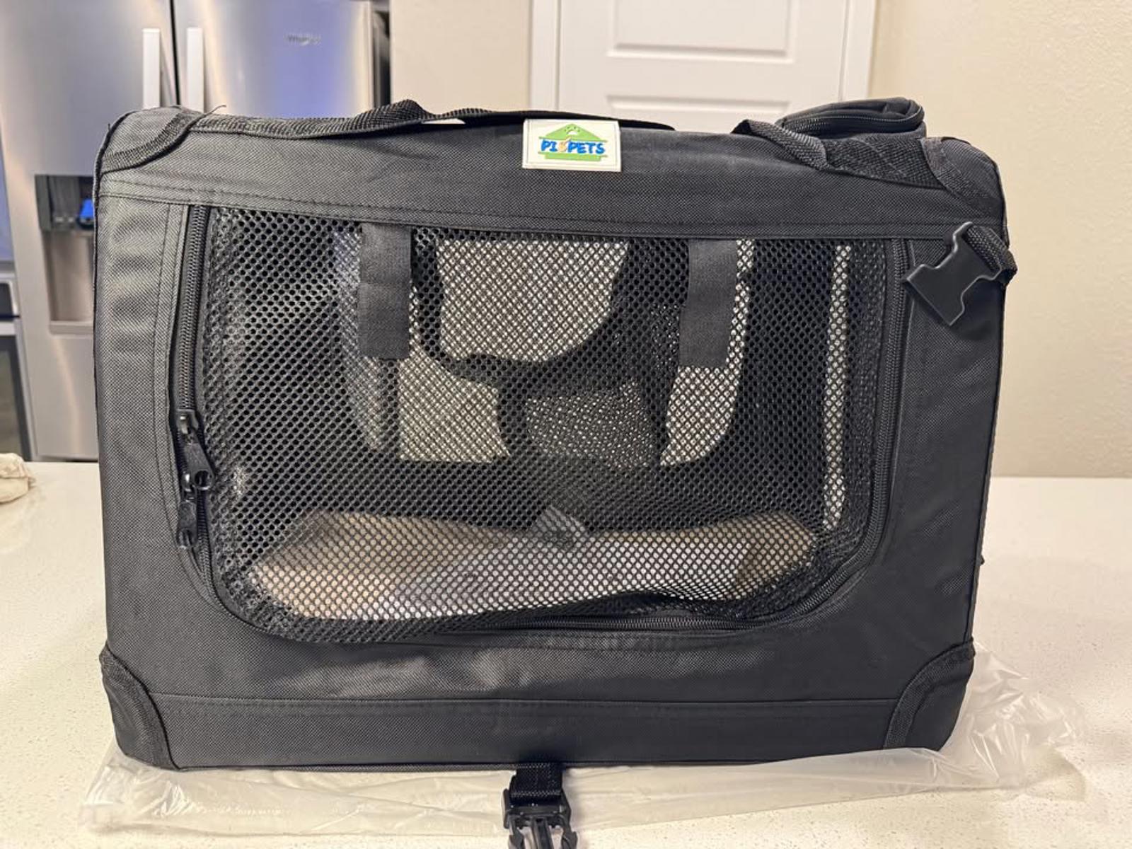 Pet Gear Soft-Sided Black Pet Carrier Crate with Mesh Panels