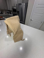 Handmade Beige Knit Hooded Scarf