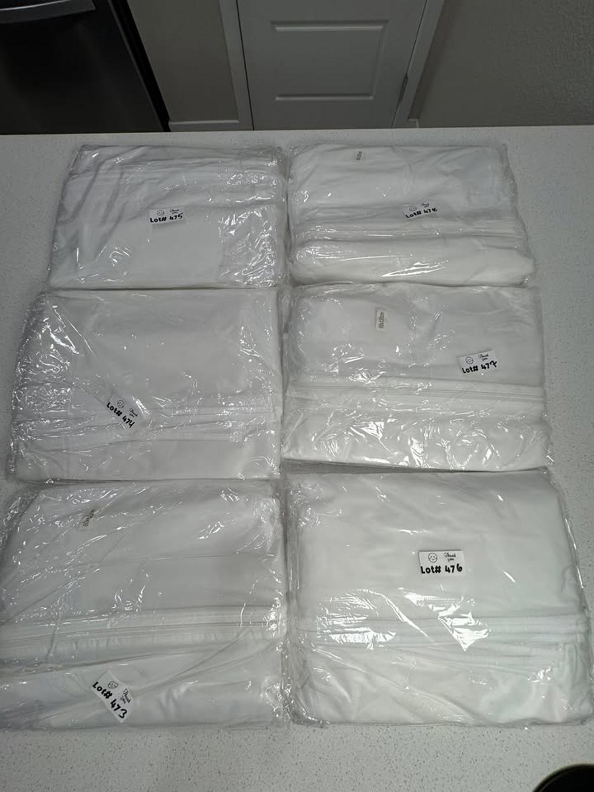 Set of 5 White Garment Bags with Zipper
