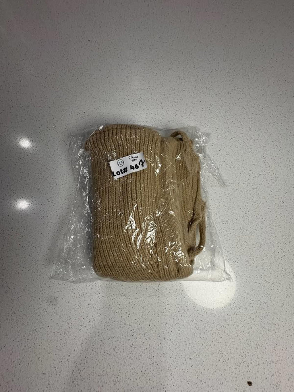 Handmade Beige Knit Hooded Scarf
