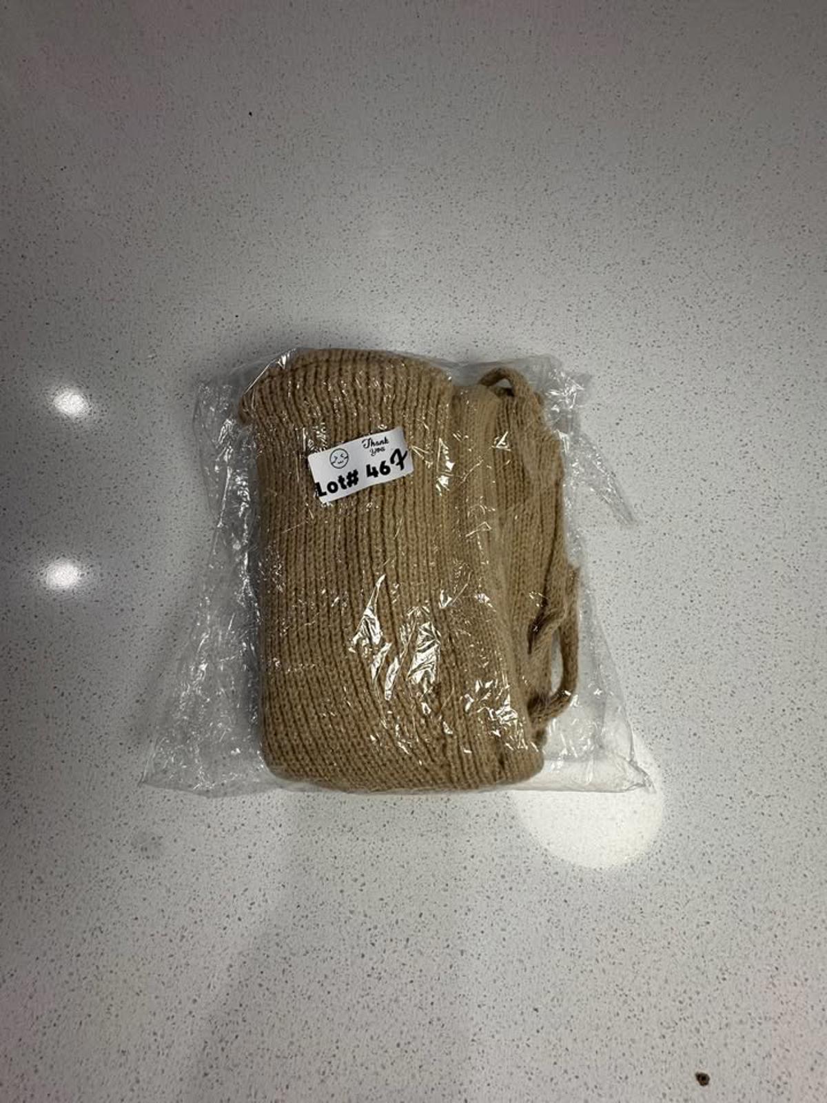 Handmade Beige Knit Hooded Scarf