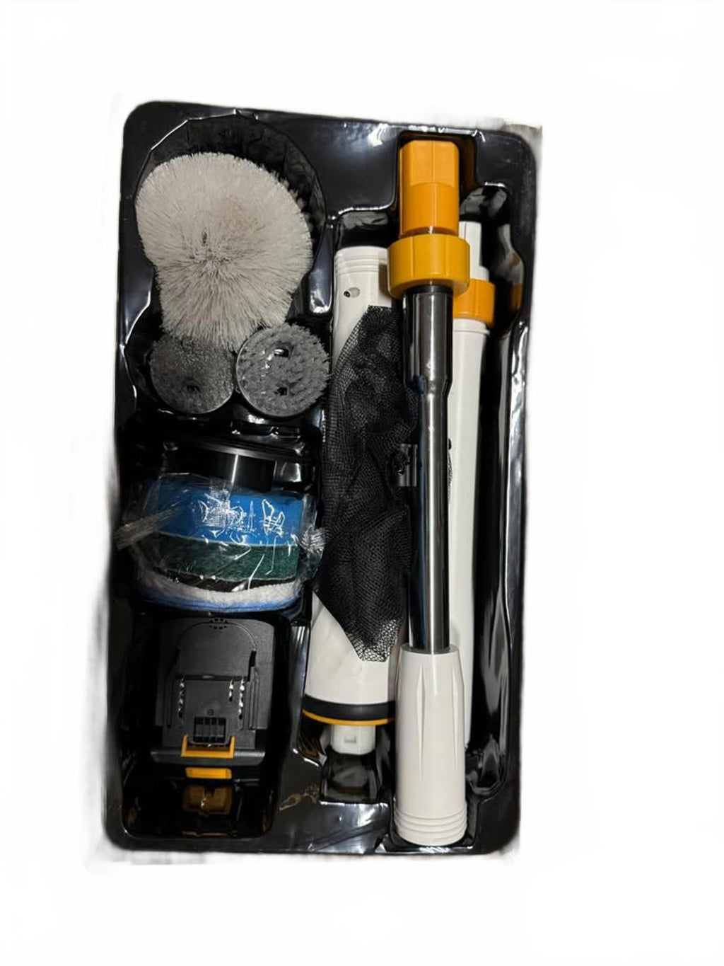 Electric Spin Scrubber with Extendable Handle and Multiple Brush Heads