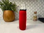 Red Neoprene Bottle Cooler Sleeve with Zipper pack of 4
