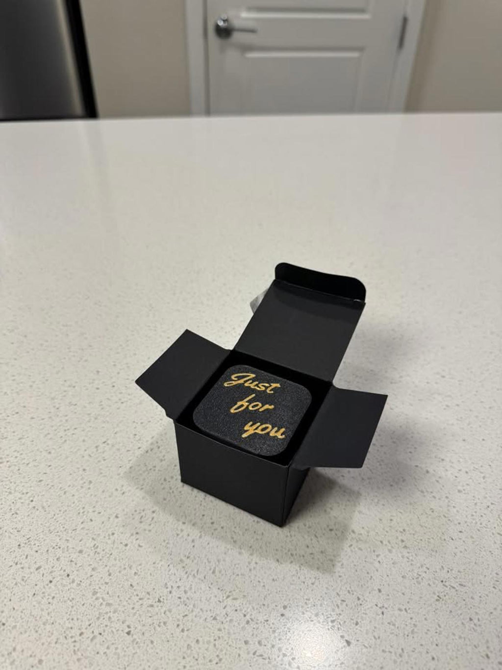 Black Novelty Gift Box with Middle Finger Pop-Up and 'Just for You' Lid