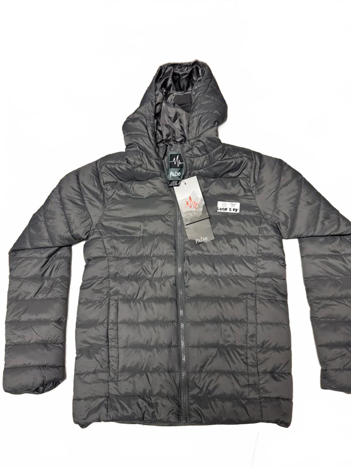 Pulse Men's Gray Hooded Puffer Jacket