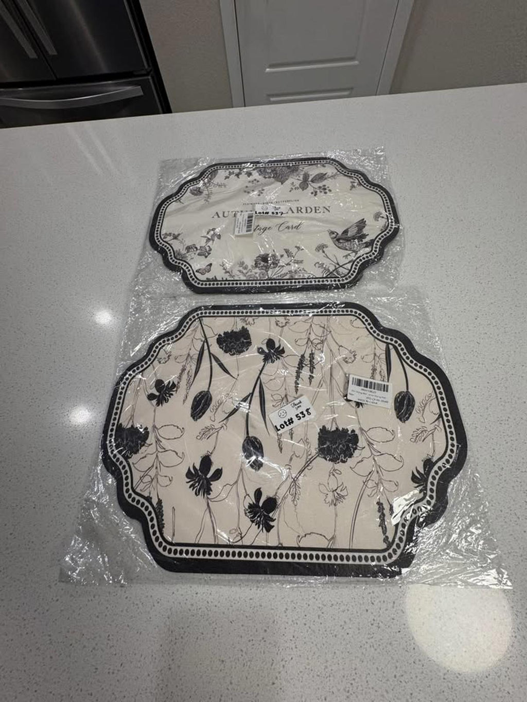 Autumn Garden Vintage Floral and Bird Patterned Serving Trays - Set of 2