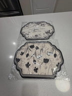 Autumn Garden Vintage Floral and Bird Patterned Serving Trays - Set of 2
