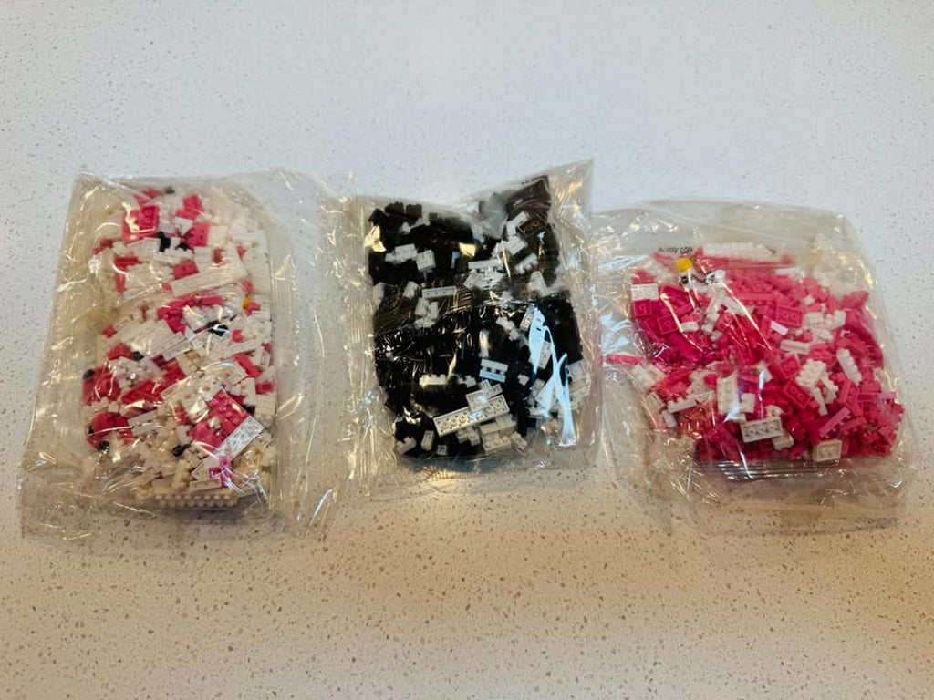 Hello Kitty like Lego Character 3D Nano-Brick Building Sets Pack Of (3)