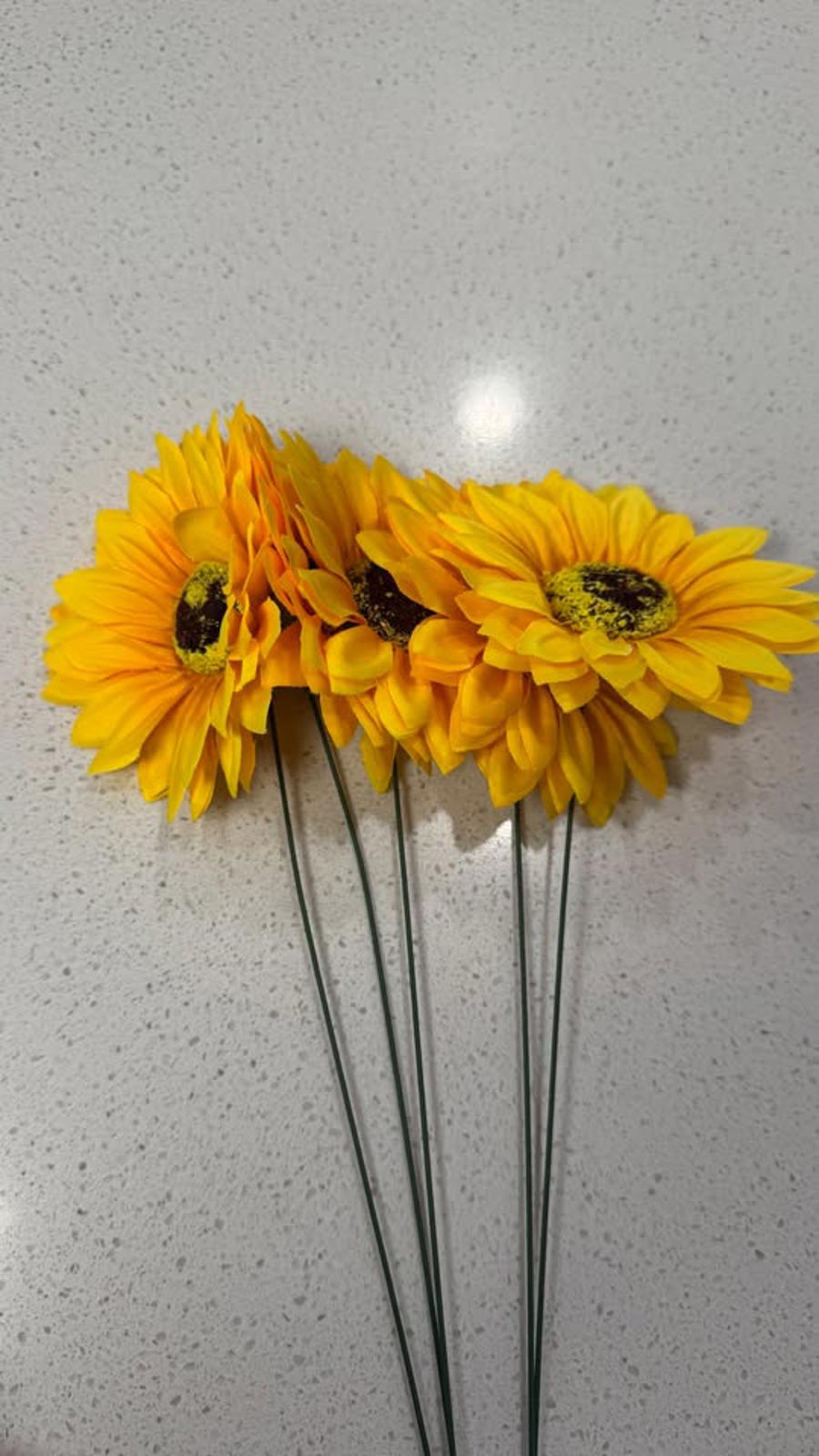 Artificial Sunflower Stems - Set of 5