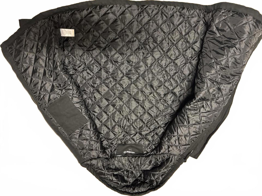 Men's Black Quilted Hooded Jacket