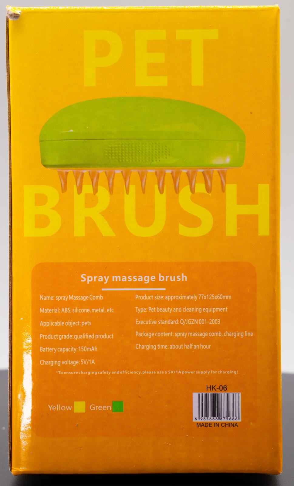 Rechargeable Pet Brush with Spray Massage Feature