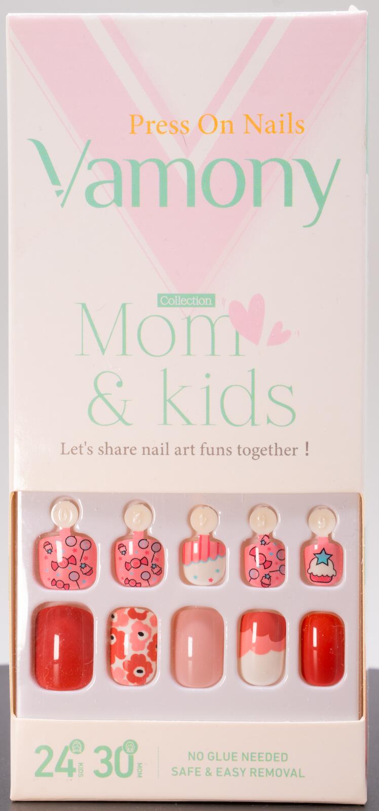 Vamony Press On Nails Mom & Kids Collection - Fun Nail Art Set