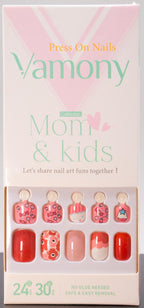 Vamony Press On Nails Mom & Kids Collection - Fun Nail Art Set