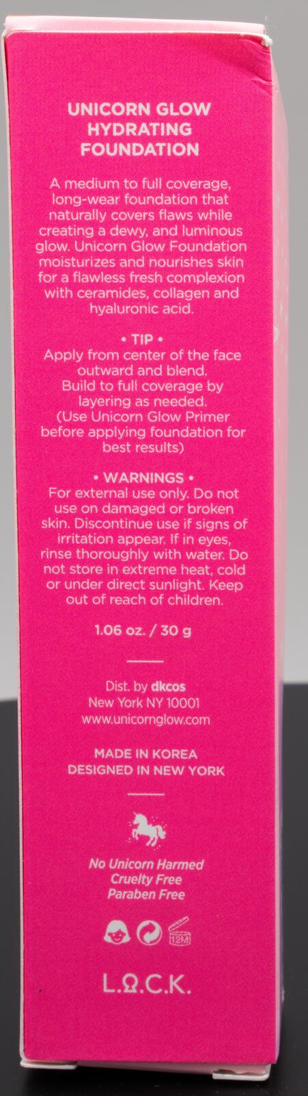 L.O.C.K. Unicorn Glow Hydrating Foundation 09 Toffee - 1.06 oz