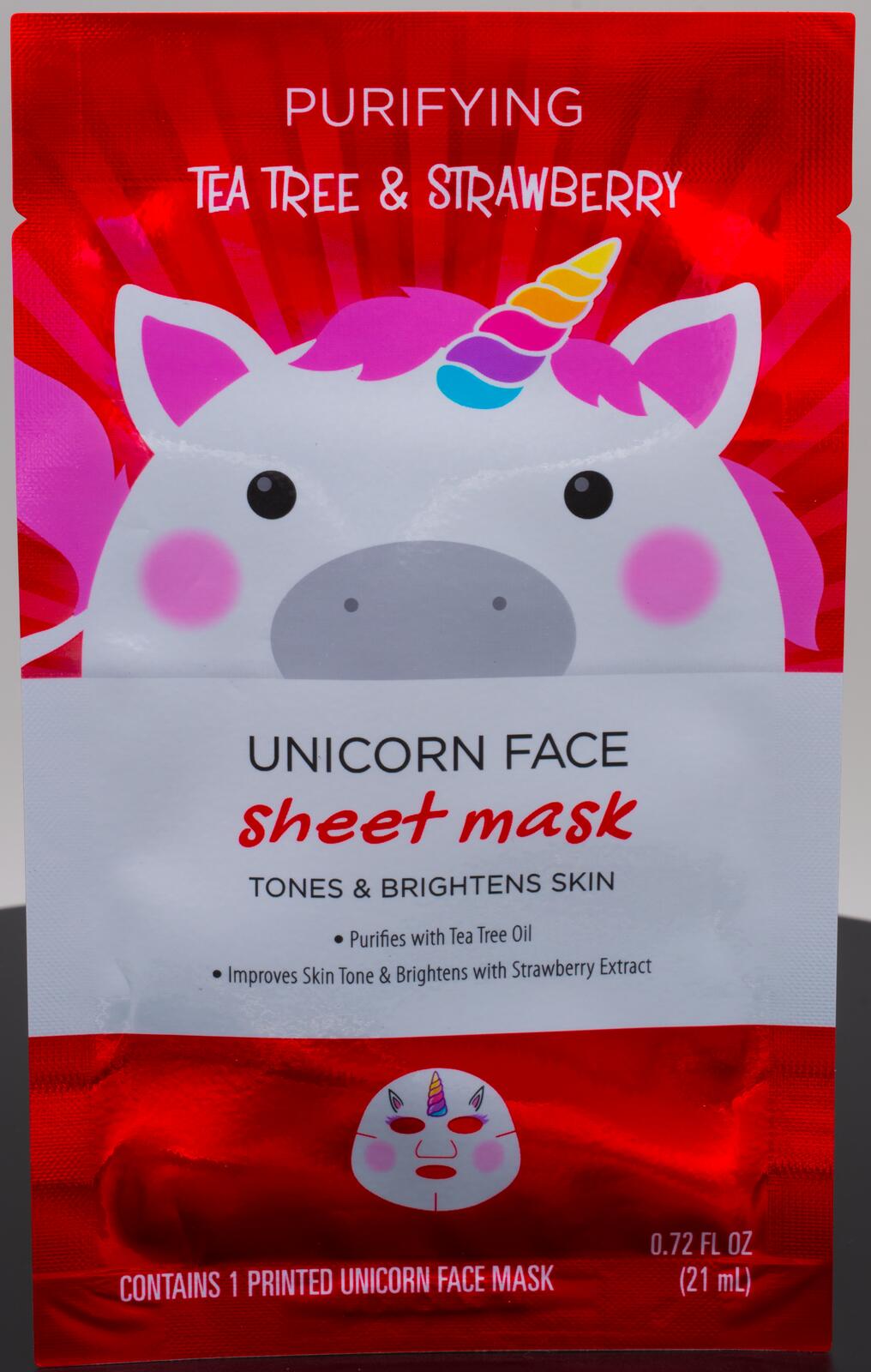 Unicorn Face Purifying Tea Tree & Strawberry Sheet Mask