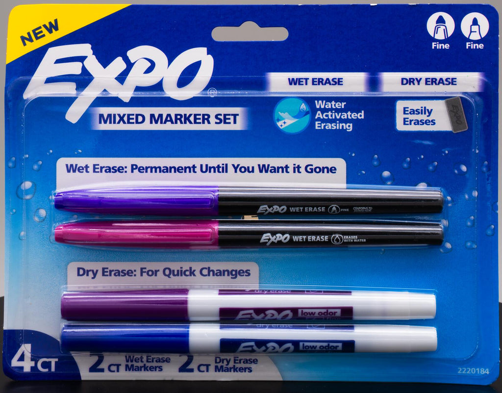 Expo Mixed Marker Set Wet and Dry Erase Fine Tip Markers