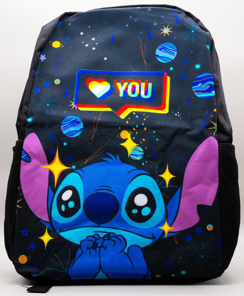 Disney Stitch 3pc School Set Outerspace background