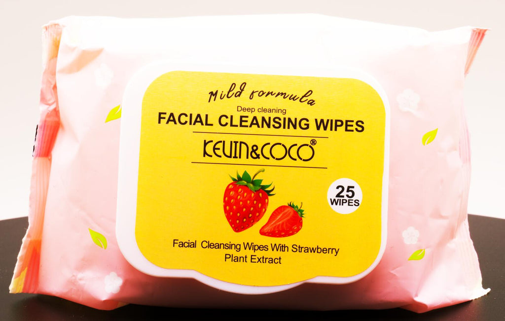 Kevin & Coco Facial Cleansing Wipes (25-count packs) Strawberry