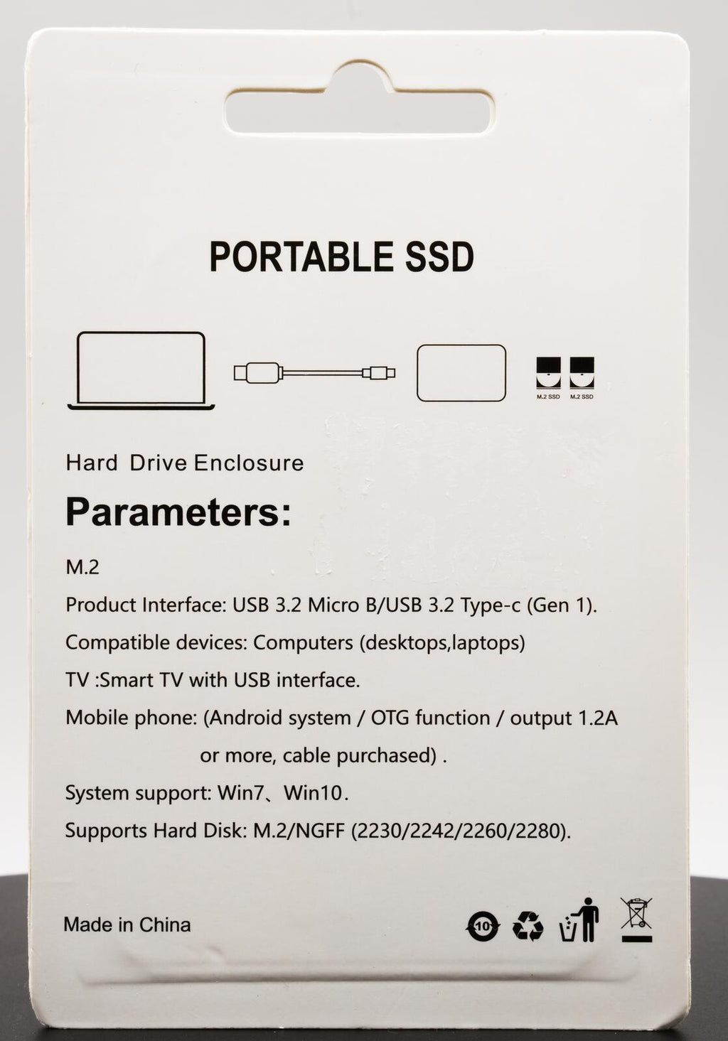 Portable M.2 NVMe/NGFF SSD External Hard Drive 1TB